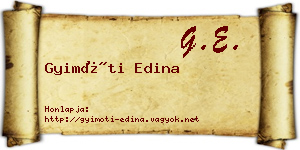 Gyimóti Edina névjegykártya